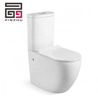 Wholesale rimless two piece toilet WaterMark certificate Washdown P-trap chinese wc toilets